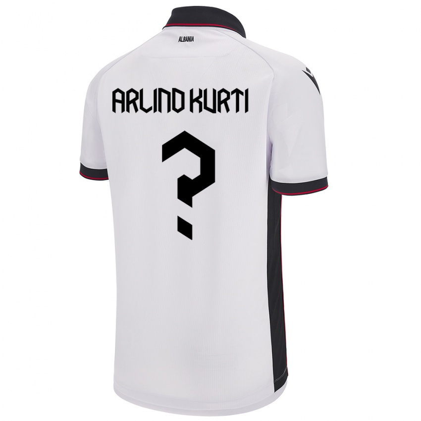 Kinder Albanien Arlind Kurti #0 Weiß Auswärtstrikot Trikot 24-26 T-Shirt Schweiz