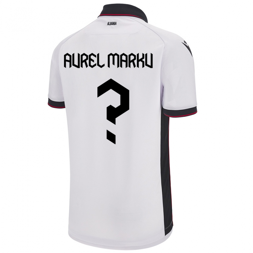 Kinder Albanien Aurel Marku #0 Weiß Auswärtstrikot Trikot 24-26 T-Shirt Schweiz