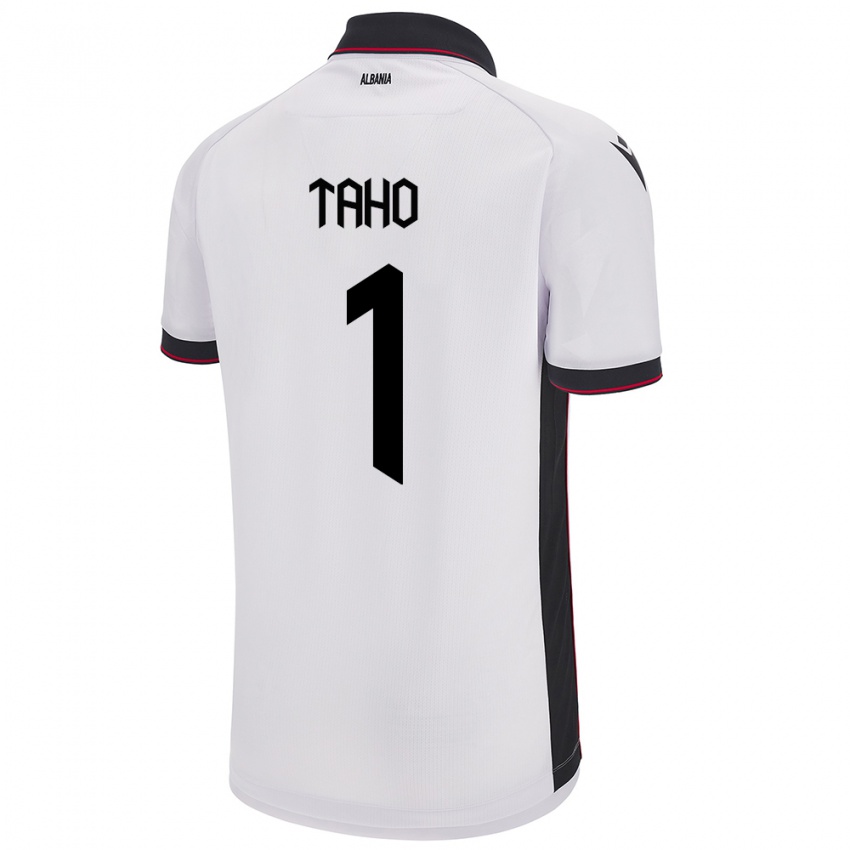 Kinder Albanien Alain Taho #1 Weiß Auswärtstrikot Trikot 24-26 T-Shirt Schweiz