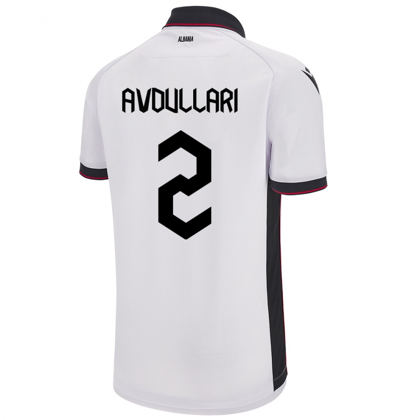 Kinder Albanien Davide Avdullari #2 Weiß Auswärtstrikot Trikot 24-26 T-Shirt Schweiz