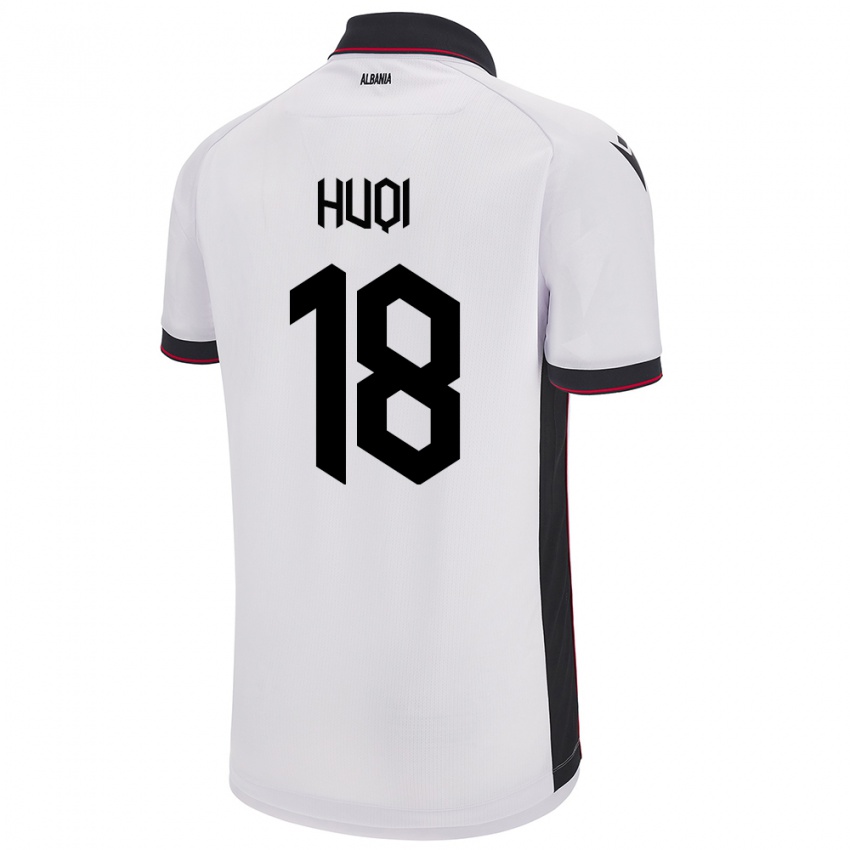 Kinder Albanien Mattia Huqi #18 Weiß Auswärtstrikot Trikot 24-26 T-Shirt Schweiz