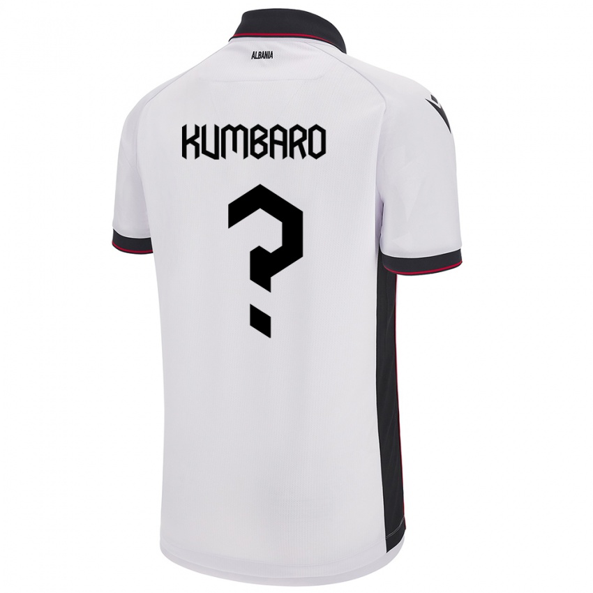 Kinder Albanien Alvi Kumbaro #0 Weiß Auswärtstrikot Trikot 24-26 T-Shirt Schweiz