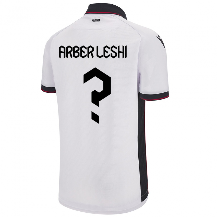 Kinder Albanien Arber Leshi #0 Weiß Auswärtstrikot Trikot 24-26 T-Shirt Schweiz