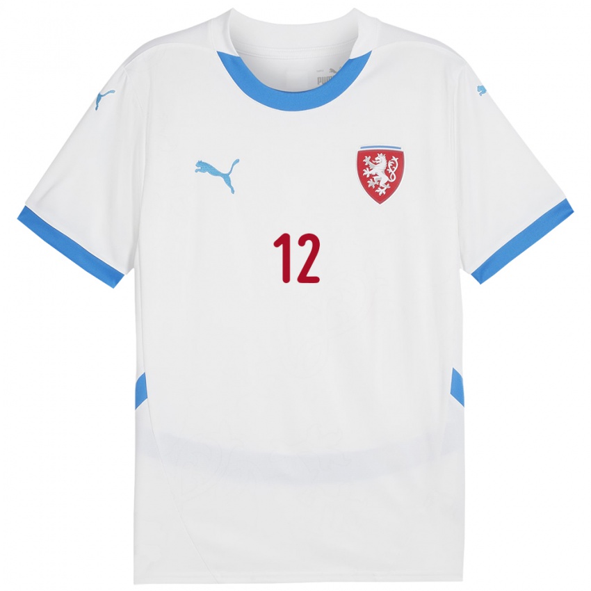 Kinder Tschechien Tom Sloncik #12 Weiß Auswärtstrikot Trikot 24-26 T-Shirt Schweiz