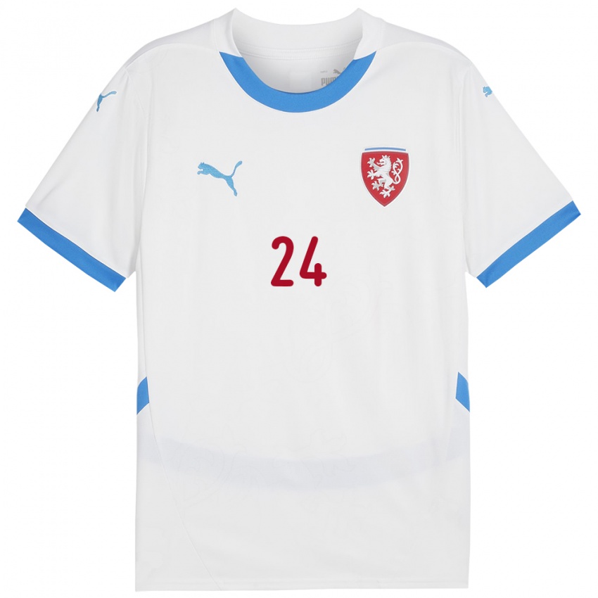 Kinder Tschechien Tomas Vlcek #24 Weiß Auswärtstrikot Trikot 24-26 T-Shirt Schweiz