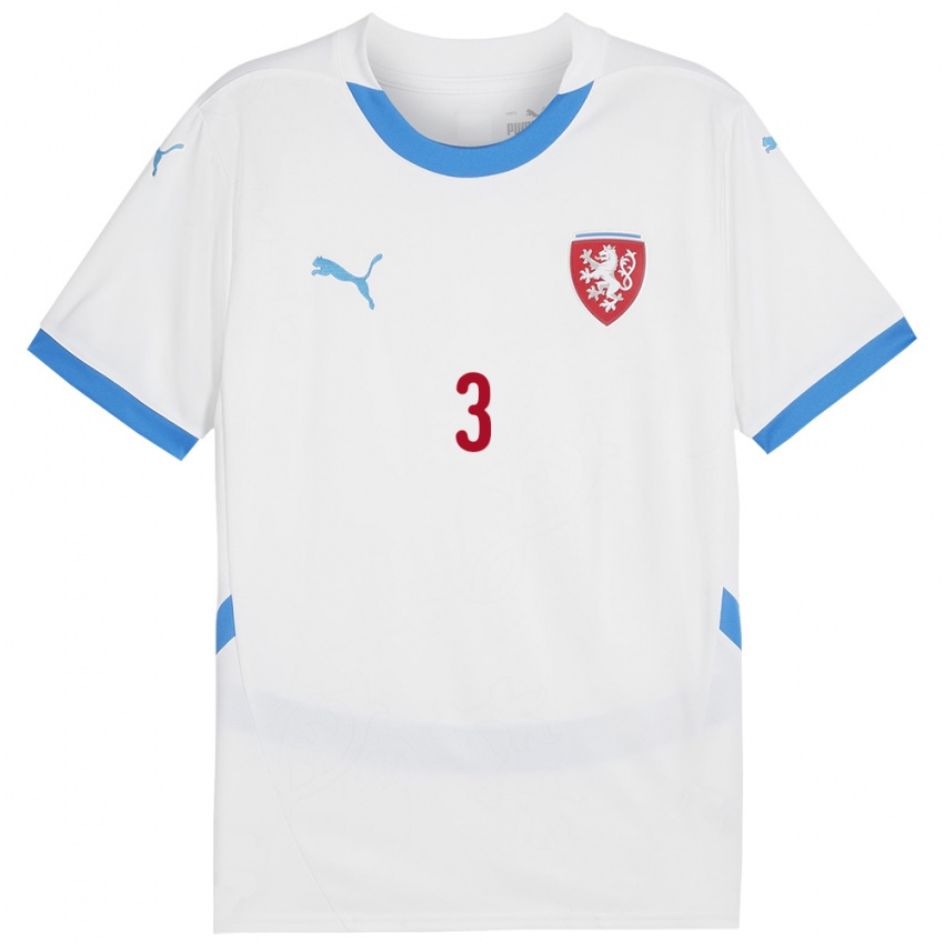 Kinder Tschechien Jakub Podkalsky #3 Weiß Auswärtstrikot Trikot 24-26 T-Shirt Schweiz