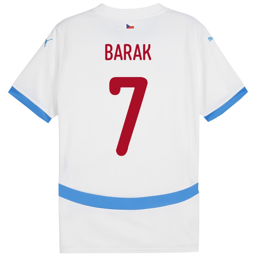 Kinder Tschechien Antonín Barák #7 Weiß Auswärtstrikot Trikot 24-26 T-Shirt Schweiz