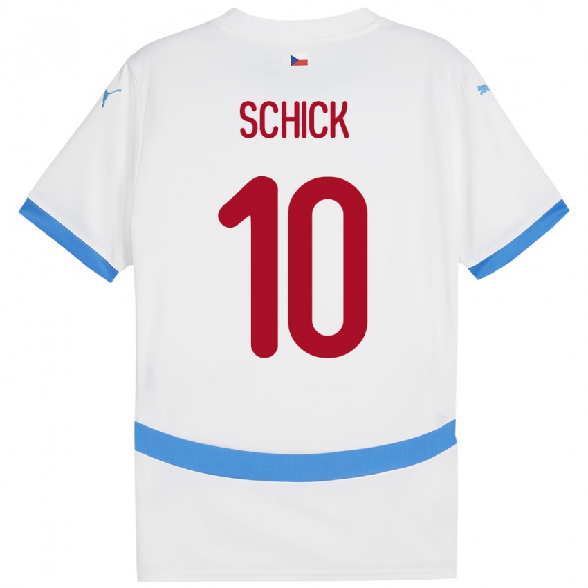 Kinder Tschechien Patrik Schick #10 Weiß Auswärtstrikot Trikot 24-26 T-Shirt Schweiz