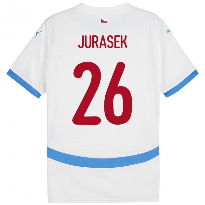 Kinder Tschechien Matej Jurasek #26 Weiß Auswärtstrikot Trikot 24-26 T-Shirt Schweiz