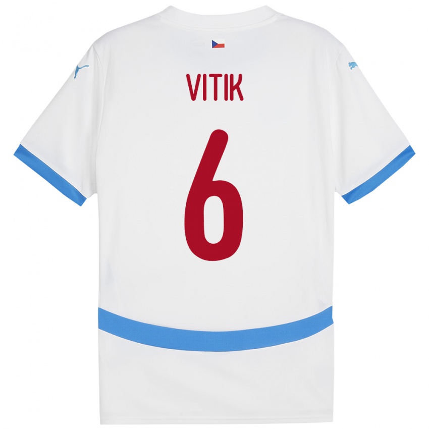 Kinder Tschechien Martin Vitík #6 Weiß Auswärtstrikot Trikot 24-26 T-Shirt Schweiz