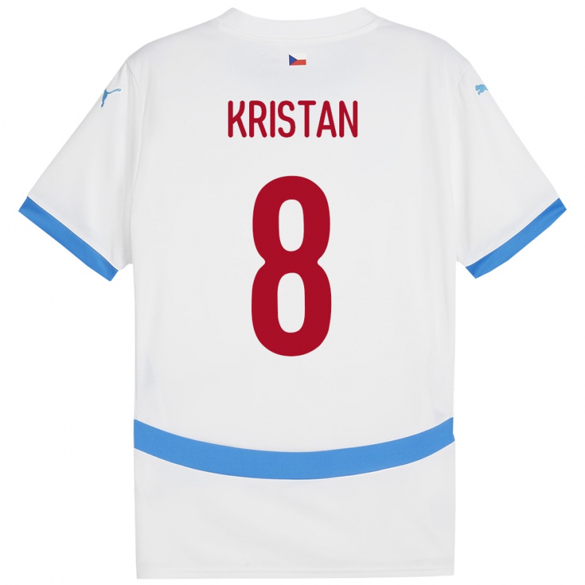 Kinder Tschechien Jakub Kristan #8 Weiß Auswärtstrikot Trikot 24-26 T-Shirt Schweiz