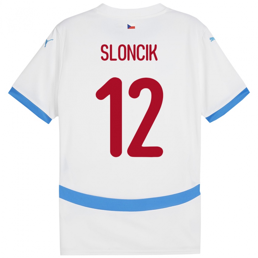 Kinder Tschechien Tom Sloncik #12 Weiß Auswärtstrikot Trikot 24-26 T-Shirt Schweiz