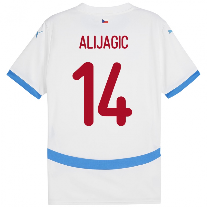 Kinder Tschechien Denis Alijagic #14 Weiß Auswärtstrikot Trikot 24-26 T-Shirt Schweiz