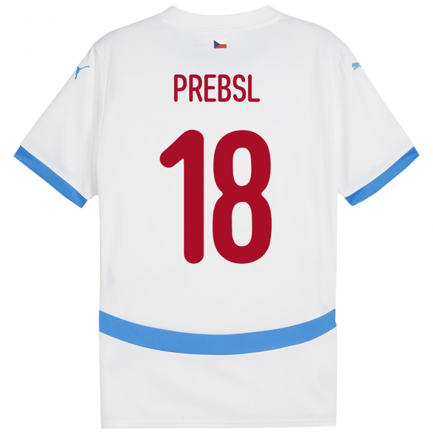 Kinder Tschechien Filip Prebsl #18 Weiß Auswärtstrikot Trikot 24-26 T-Shirt Schweiz