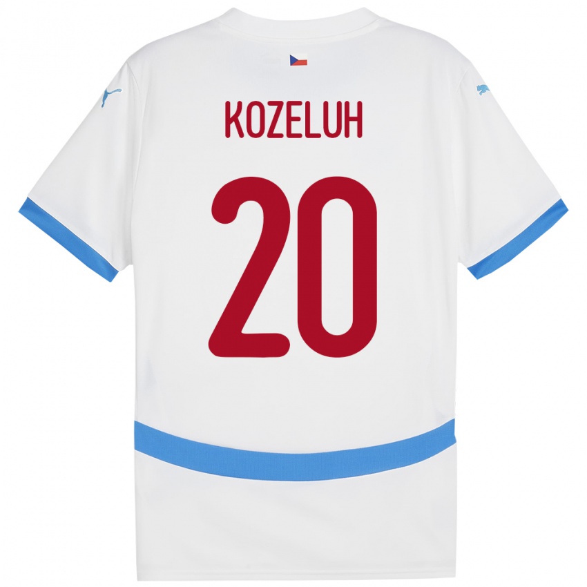 Kinder Tschechien Josef Kozeluh #20 Weiß Auswärtstrikot Trikot 24-26 T-Shirt Schweiz