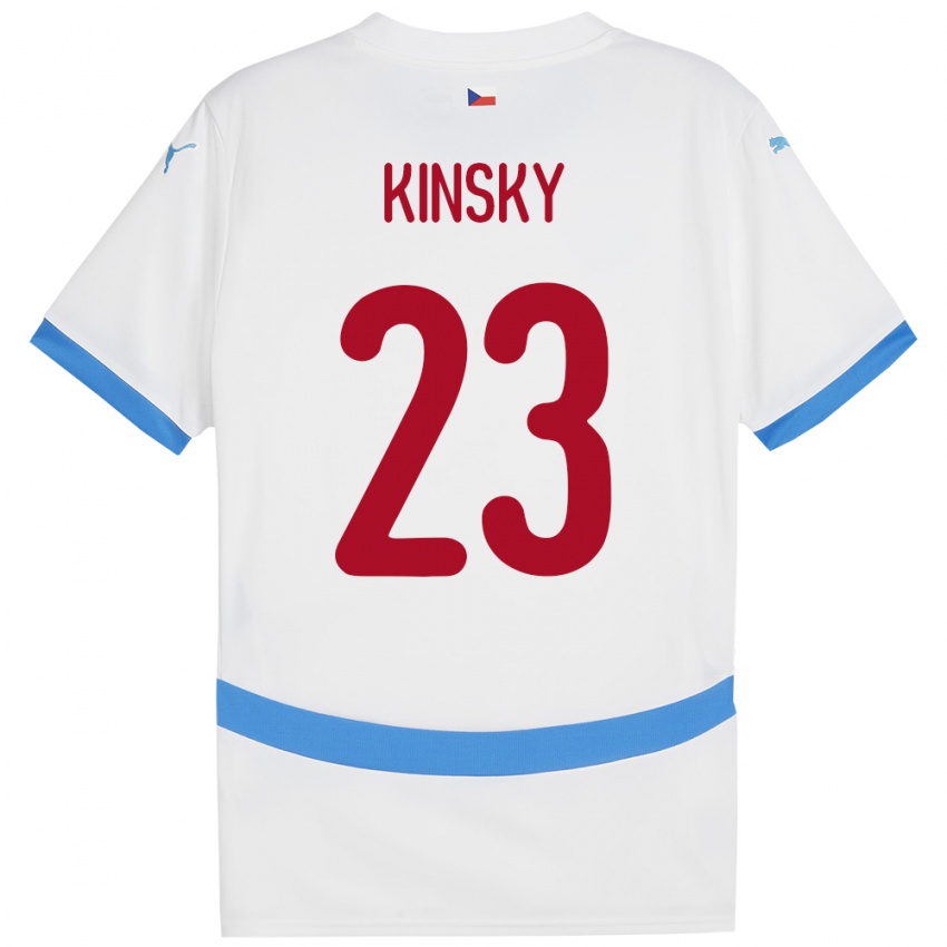 Kinder Tschechien Antonin Kinsky #23 Weiß Auswärtstrikot Trikot 24-26 T-Shirt Schweiz