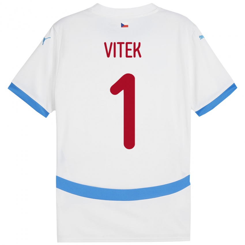 Kinder Tschechien Radek Vitek #1 Weiß Auswärtstrikot Trikot 24-26 T-Shirt Schweiz