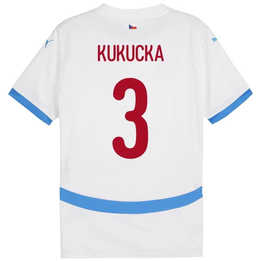 Kinder Tschechien Ondrej Kukucka #3 Weiß Auswärtstrikot Trikot 24-26 T-Shirt Schweiz