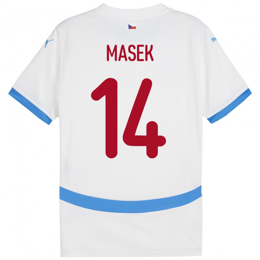 Kinder Tschechien Lukas Masek #14 Weiß Auswärtstrikot Trikot 24-26 T-Shirt Schweiz