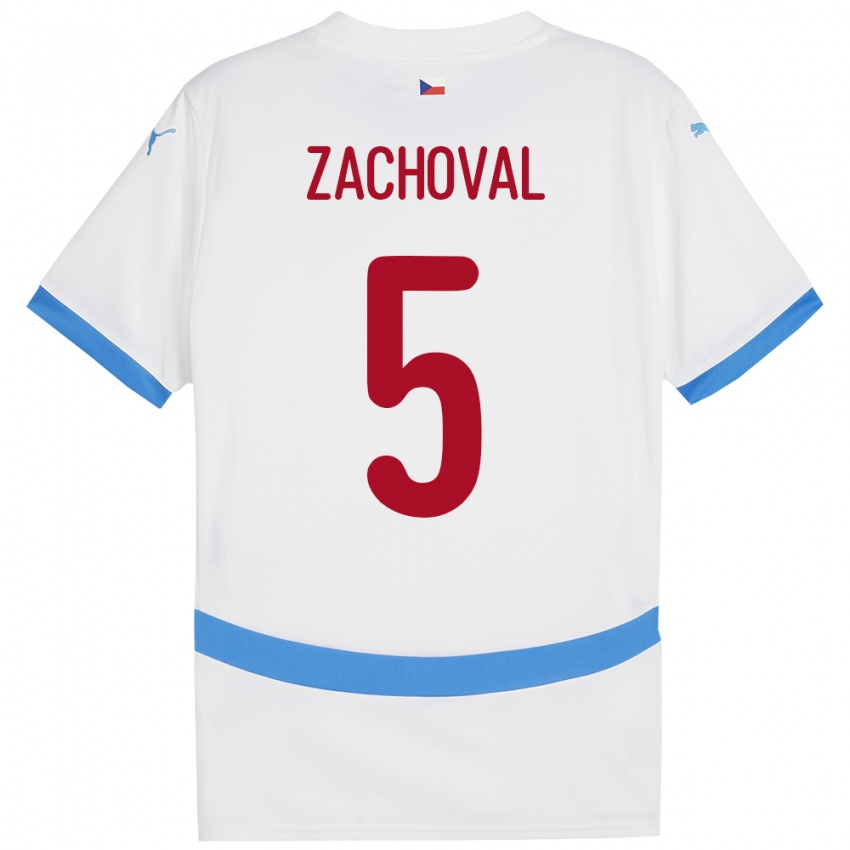 Kinder Tschechien Matej Zachoval #5 Weiß Auswärtstrikot Trikot 24-26 T-Shirt Schweiz