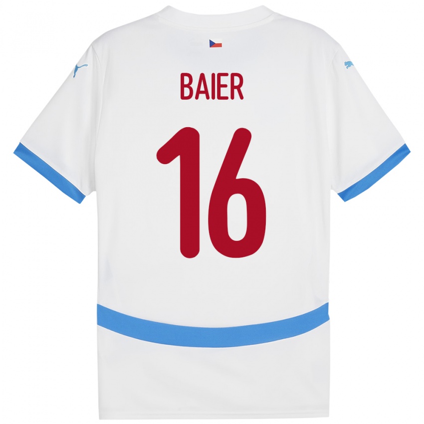 Kinder Tschechien Viktor Baier #16 Weiß Auswärtstrikot Trikot 24-26 T-Shirt Schweiz