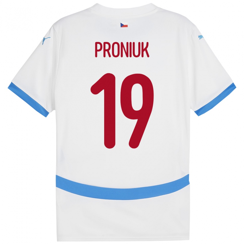 Kinder Tschechien Adam Proniuk #19 Weiß Auswärtstrikot Trikot 24-26 T-Shirt Schweiz