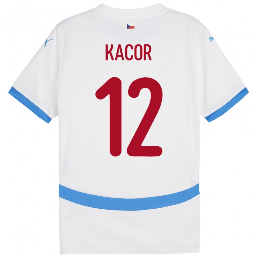 Kinder Tschechien Pavel Kacor #12 Weiß Auswärtstrikot Trikot 24-26 T-Shirt Schweiz