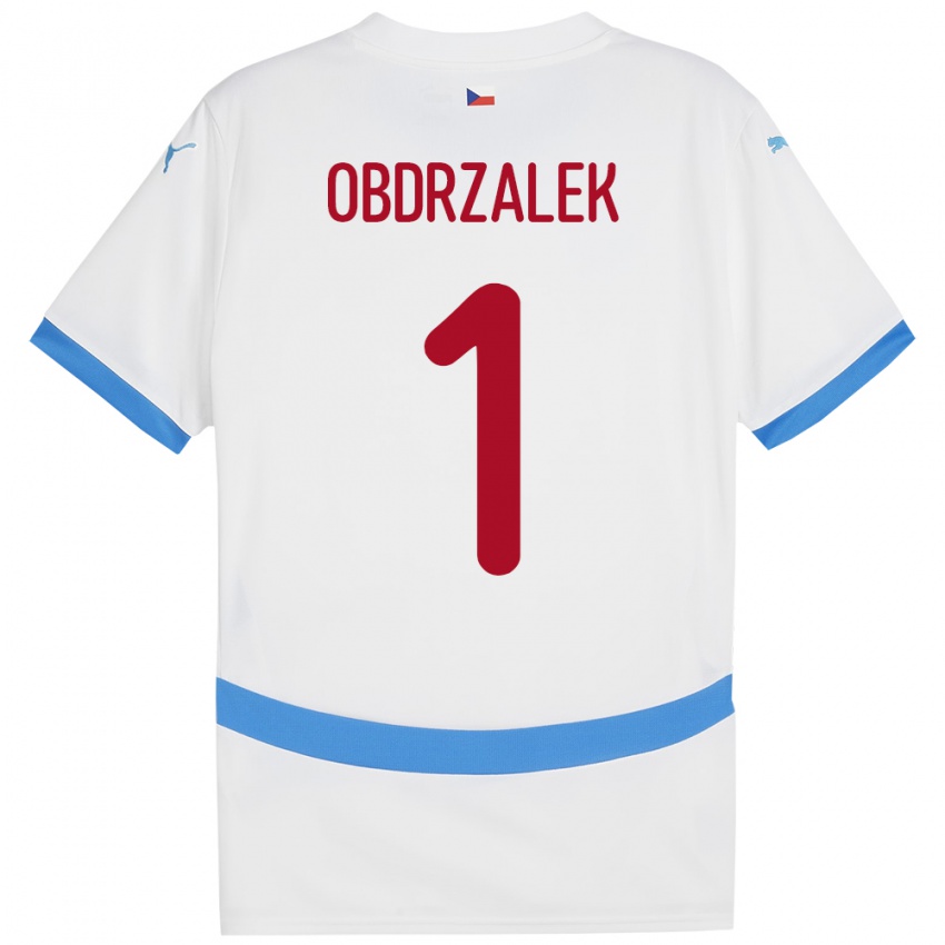 Kinder Tschechien Marek Obdrzalek #1 Weiß Auswärtstrikot Trikot 24-26 T-Shirt Schweiz