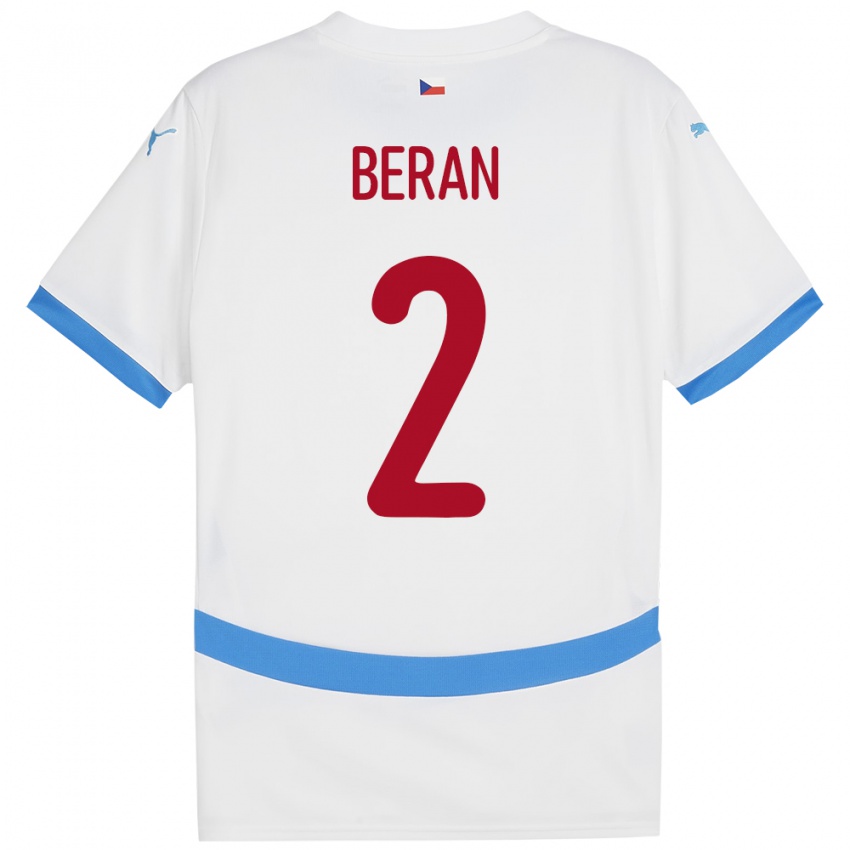 Kinder Tschechien Stepan Beran #2 Weiß Auswärtstrikot Trikot 24-26 T-Shirt Schweiz