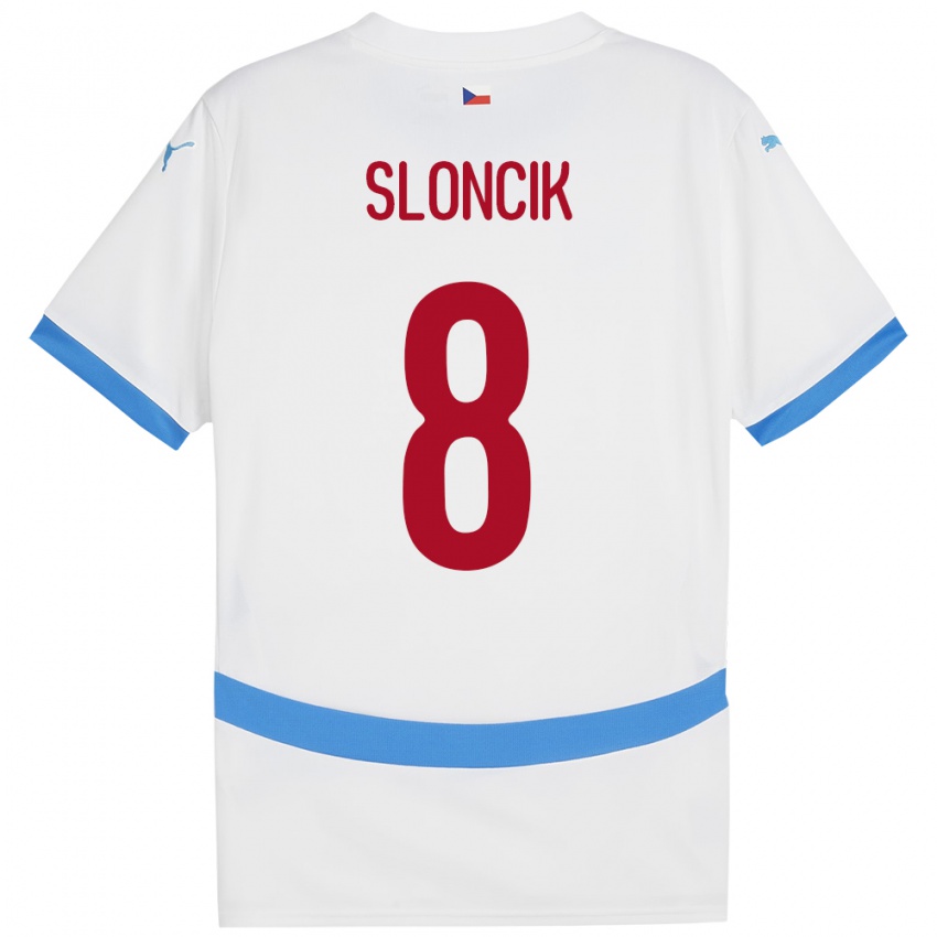 Kinder Tschechien Simon Sloncik #8 Weiß Auswärtstrikot Trikot 24-26 T-Shirt Schweiz