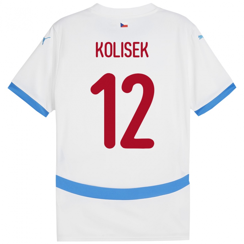 Kinder Tschechien Jakub Kolisek #12 Weiß Auswärtstrikot Trikot 24-26 T-Shirt Schweiz