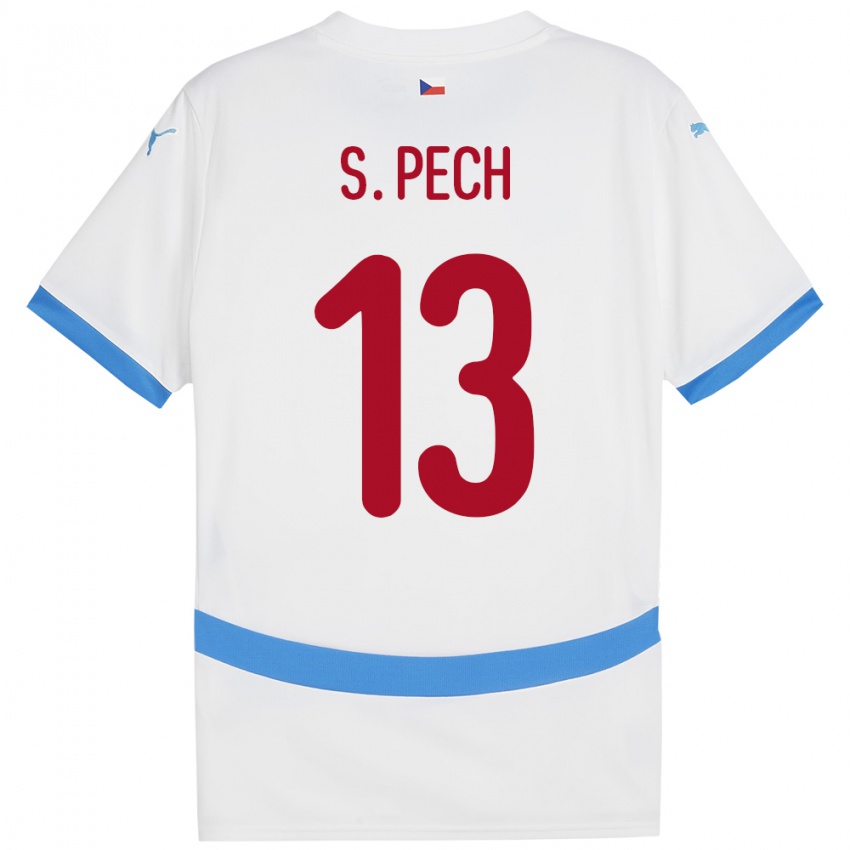 Kinder Tschechien Sebastian Pech #13 Weiß Auswärtstrikot Trikot 24-26 T-Shirt Schweiz