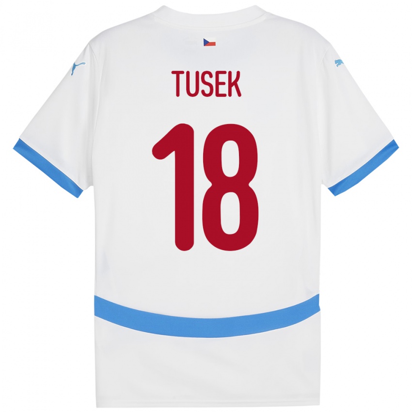 Kinder Tschechien Adam Tusek #18 Weiß Auswärtstrikot Trikot 24-26 T-Shirt Schweiz