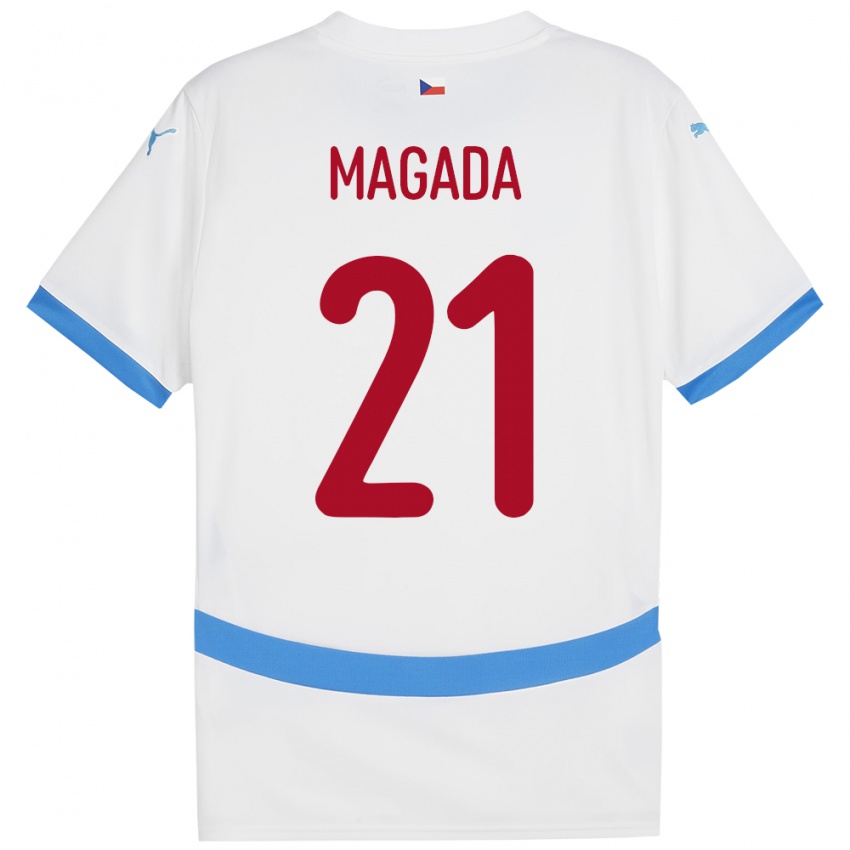 Kinder Tschechien Maxim Magada #21 Weiß Auswärtstrikot Trikot 24-26 T-Shirt Schweiz