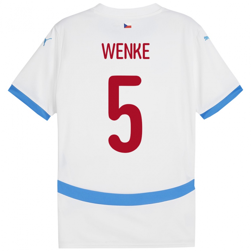 Kinder Tschechien Eduard Wenke #5 Weiß Auswärtstrikot Trikot 24-26 T-Shirt Schweiz