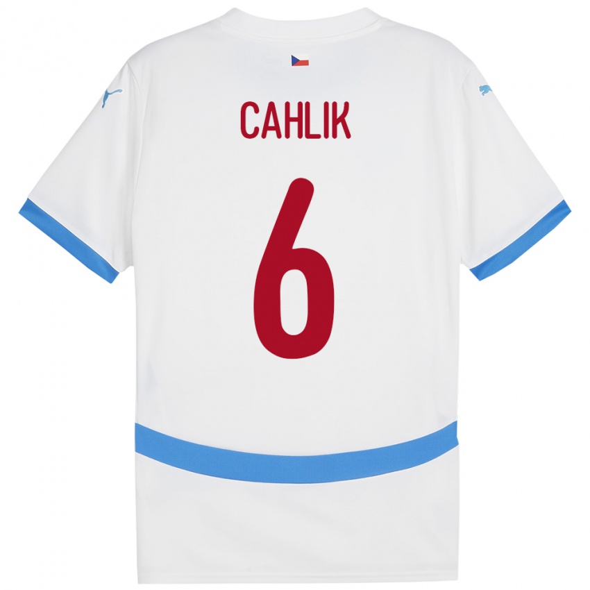 Kinder Tschechien Jakub Cahlik #6 Weiß Auswärtstrikot Trikot 24-26 T-Shirt Schweiz