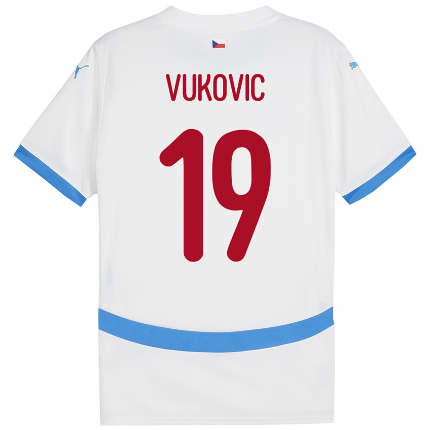 Kinder Tschechien Kristian Vukovic #19 Weiß Auswärtstrikot Trikot 24-26 T-Shirt Schweiz