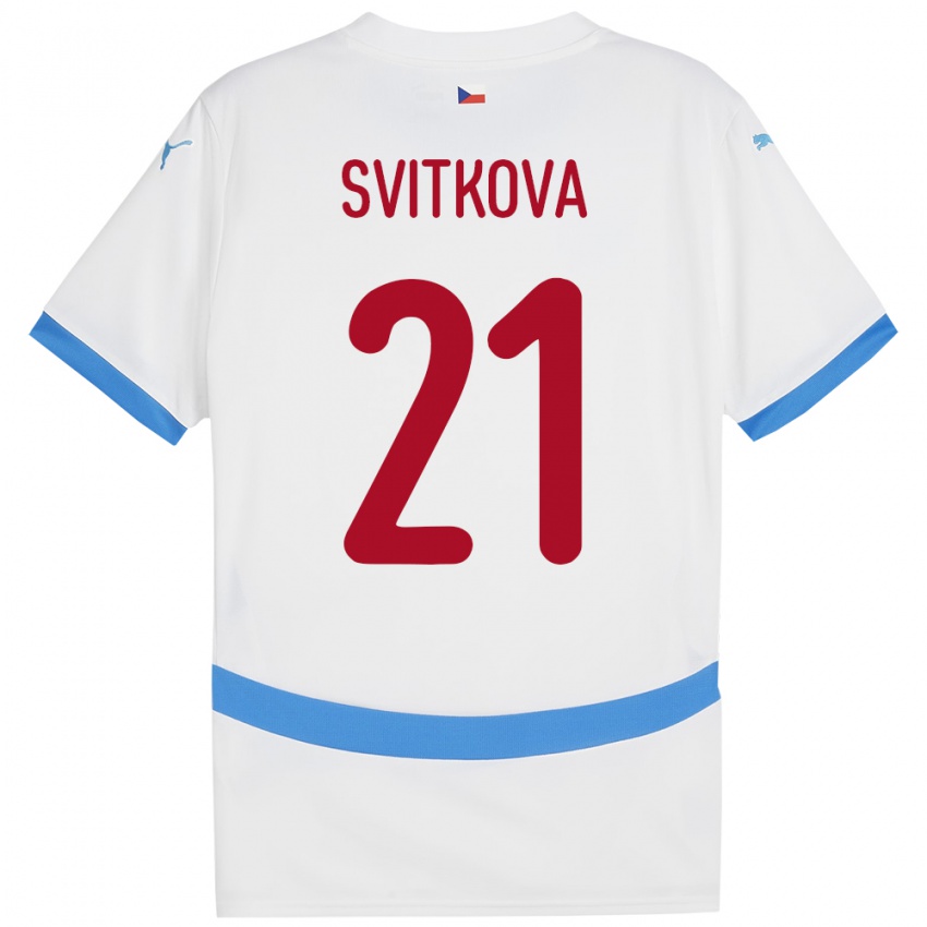 Kinder Tschechien Kateřina Svitková #21 Weiß Auswärtstrikot Trikot 24-26 T-Shirt Schweiz