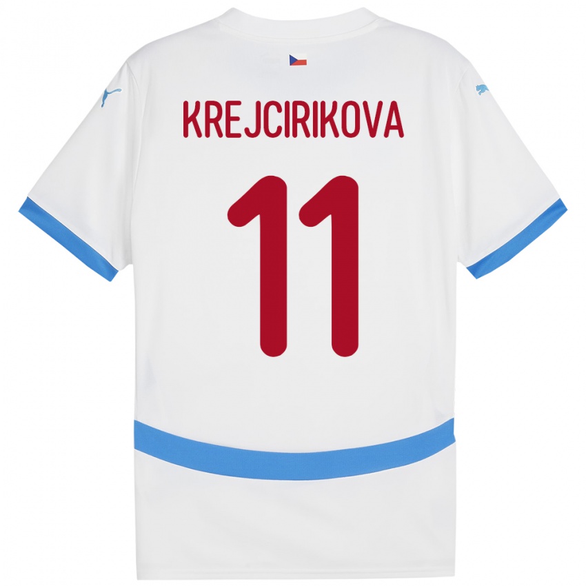 Kinder Tschechien Tereza Krejčiříková #11 Weiß Auswärtstrikot Trikot 24-26 T-Shirt Schweiz