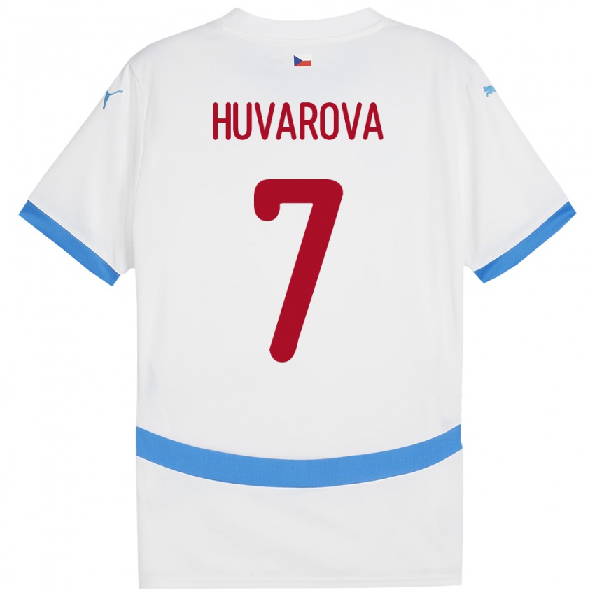 Kinder Tschechien Dominika Huvarová #7 Weiß Auswärtstrikot Trikot 24-26 T-Shirt Schweiz