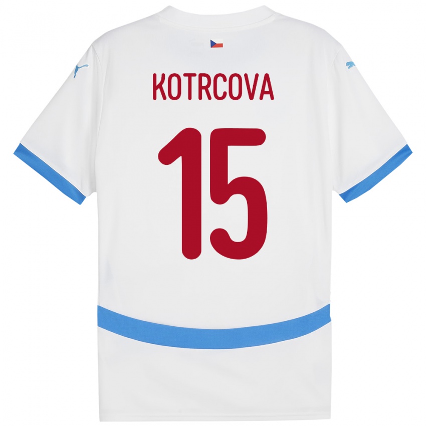 Kinder Tschechien Kateřina Kotrčová #15 Weiß Auswärtstrikot Trikot 24-26 T-Shirt Schweiz