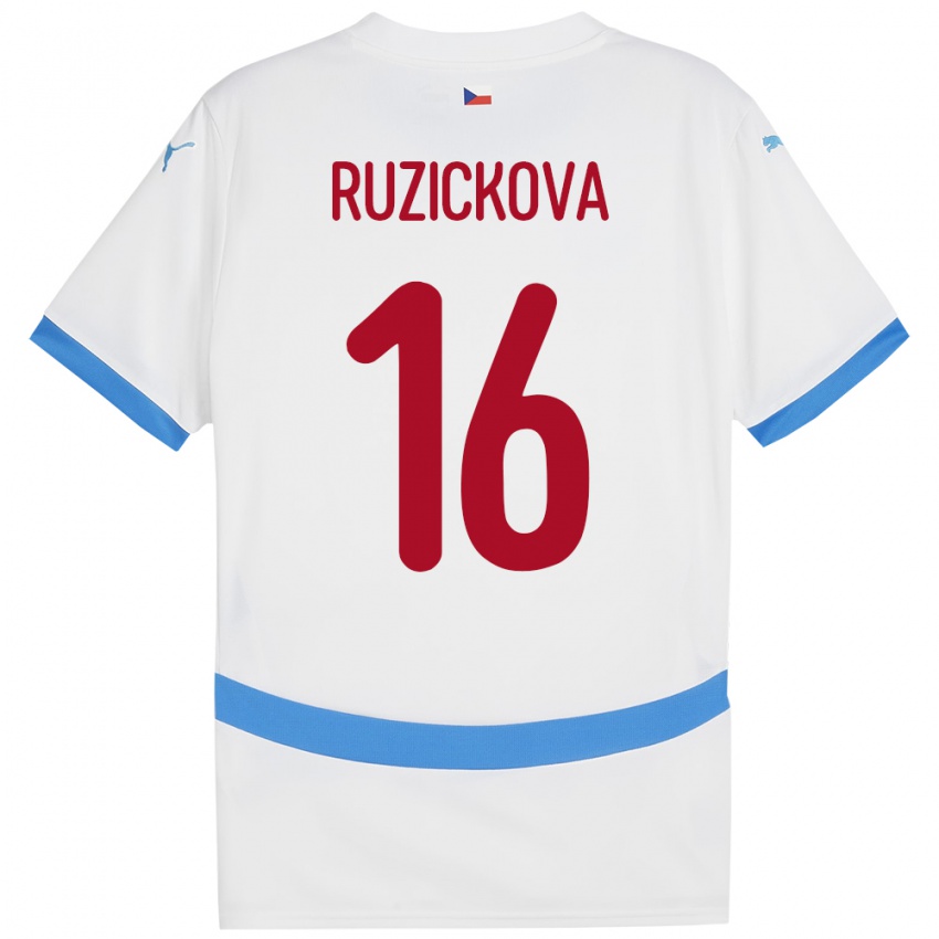 Kinder Tschechien Barbora Růžičková #16 Weiß Auswärtstrikot Trikot 24-26 T-Shirt Schweiz