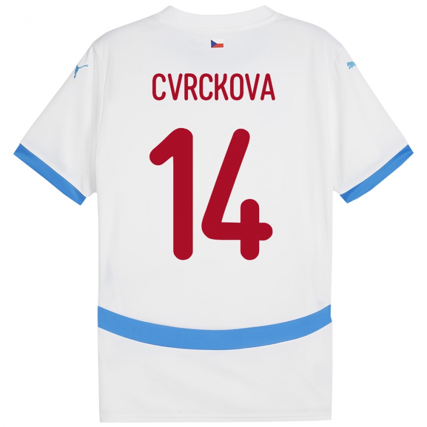 Kinder Tschechien Klára Cvrčková #14 Weiß Auswärtstrikot Trikot 24-26 T-Shirt Schweiz