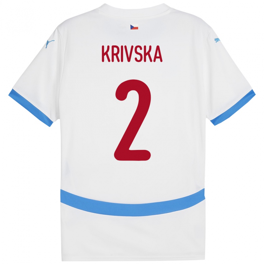 Kinder Tschechien Karolína Křivská #2 Weiß Auswärtstrikot Trikot 24-26 T-Shirt Schweiz