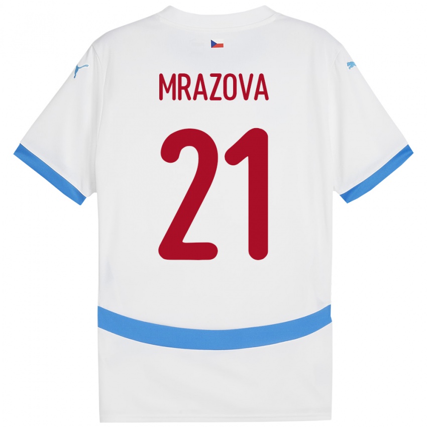 Kinder Tschechien Miroslava Mrázová #21 Weiß Auswärtstrikot Trikot 24-26 T-Shirt Schweiz