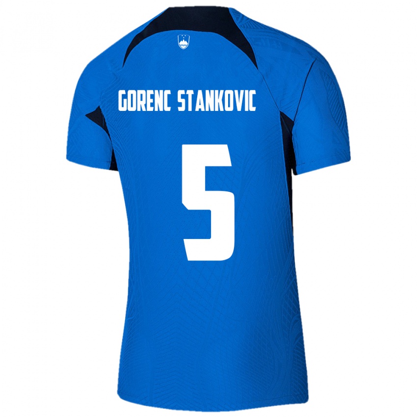 Kinder Slowenien Jon Gorenc Stankovic #5 Blau Auswärtstrikot Trikot 24-26 T-Shirt Schweiz