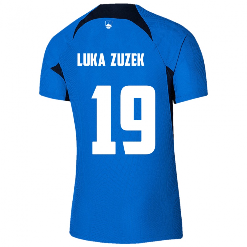 Kinder Slowenien Zan Luka Zuzek #19 Blau Auswärtstrikot Trikot 24-26 T-Shirt Schweiz