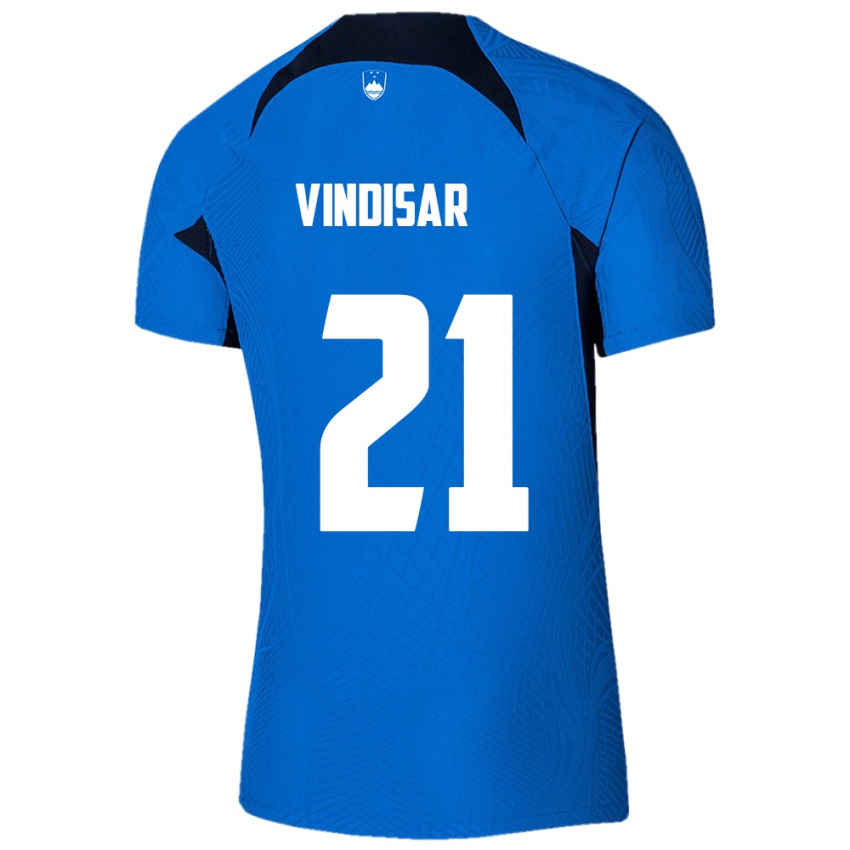 Kinder Slowenien Zala Vindišar #21 Blau Auswärtstrikot Trikot 24-26 T-Shirt Schweiz