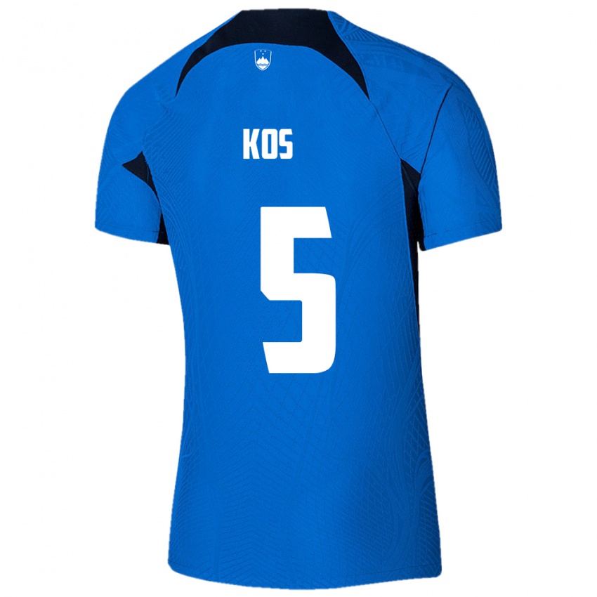 Kinder Slowenien Evelina Kos #5 Blau Auswärtstrikot Trikot 24-26 T-Shirt Schweiz