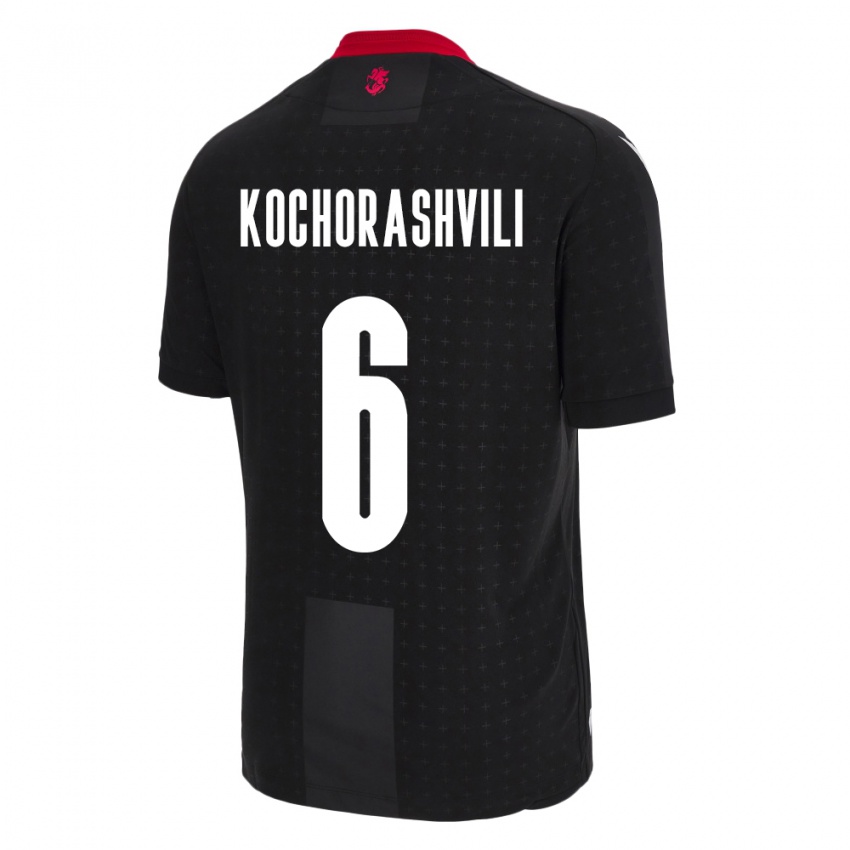 Kinder Georgien Giorgi Kochorashvili #6 Schwarz Auswärtstrikot Trikot 24-26 T-Shirt Schweiz